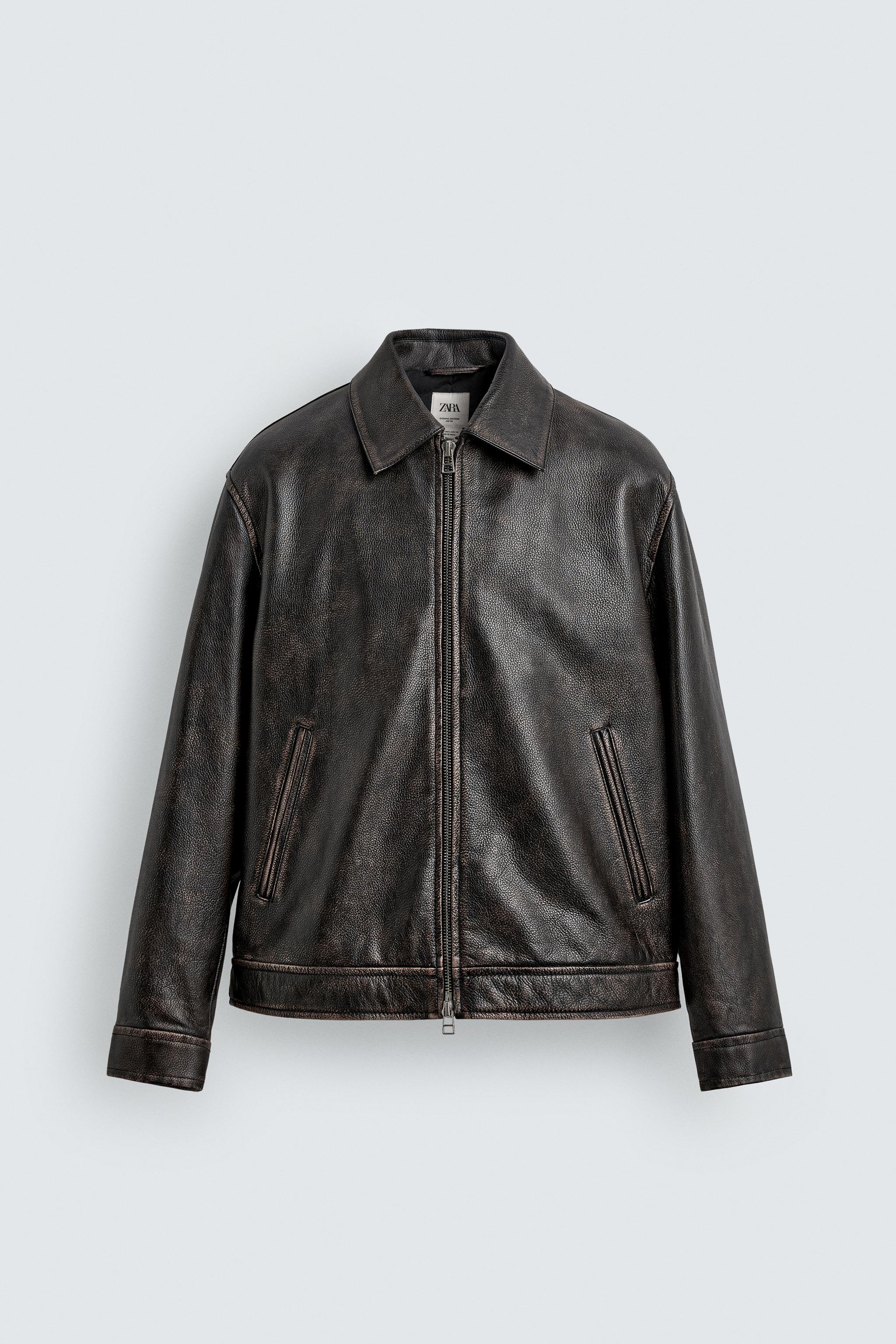 VINTAGE EFFECT WASHED LEATHER JACKET LIMITED EDITION